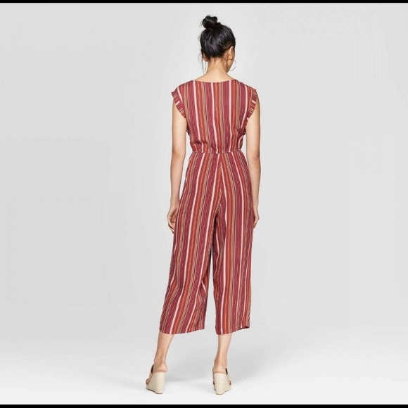 Xhilaration V-Neck striped jumpsuit - Picture 2 of 5